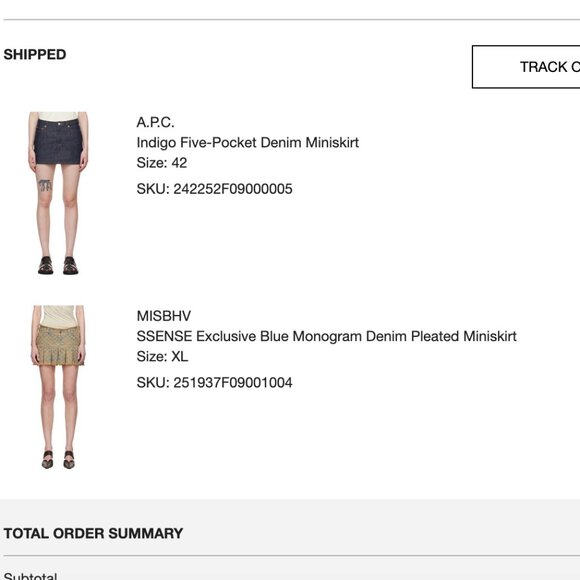 SOLD - NWT Size 32 MISBHV Pleated Blue Denim Monogram Miniskirt - Picture 5 of 5